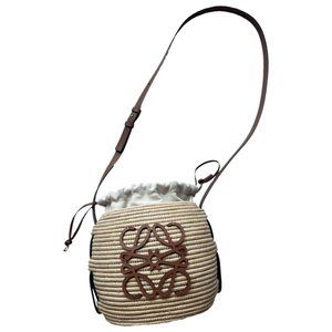 Beehive Basket bag in raffia and calfskin
